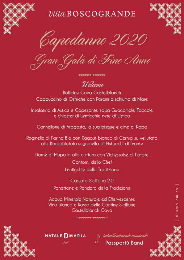 Pranzo Natale 2020.Capodanno 2020 Gran Gala Di Fine Anno Villa Boscogrande